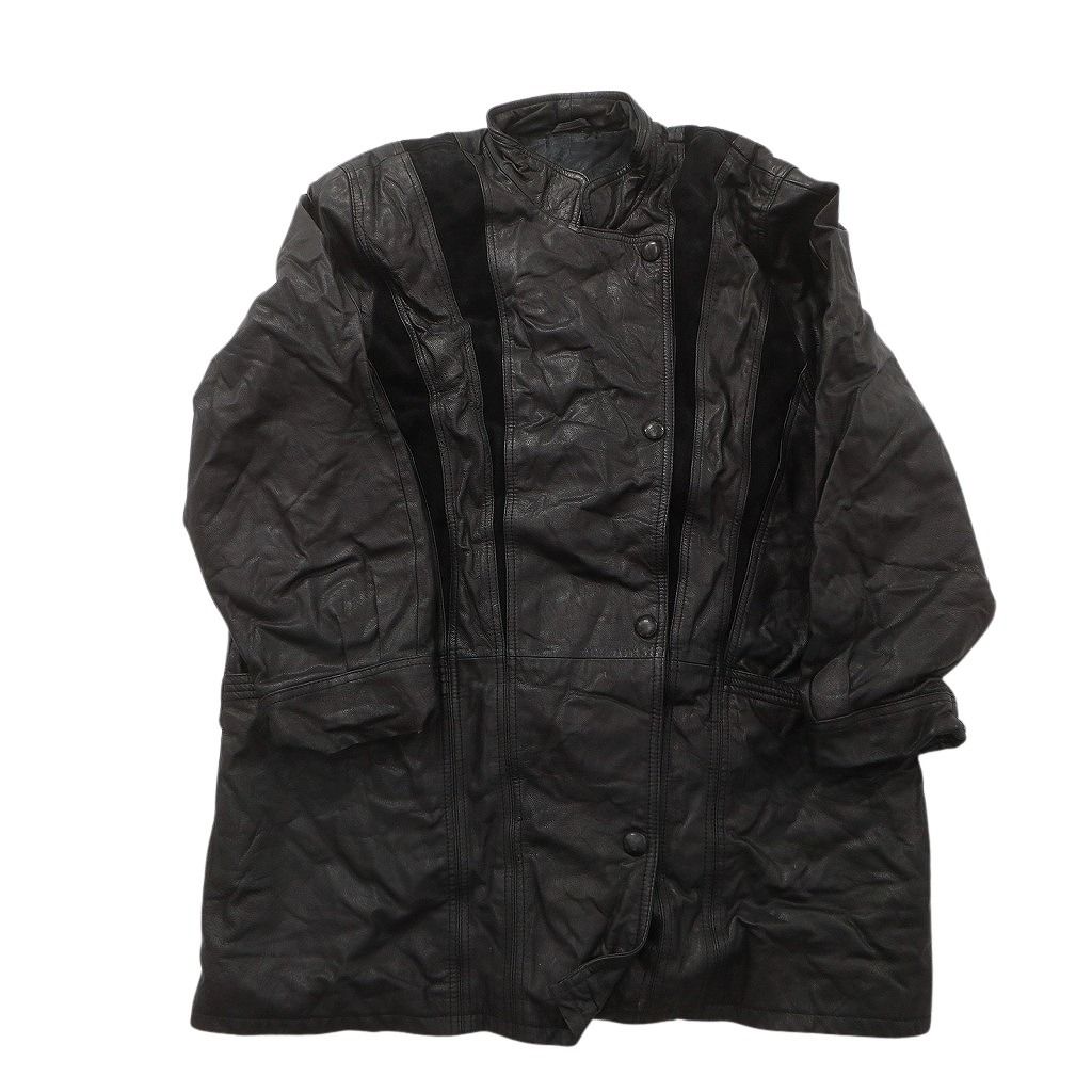 古着卸 レザー ジャケット MIX 2枚セット レディース ブラック 切り替え 古着 NC6020