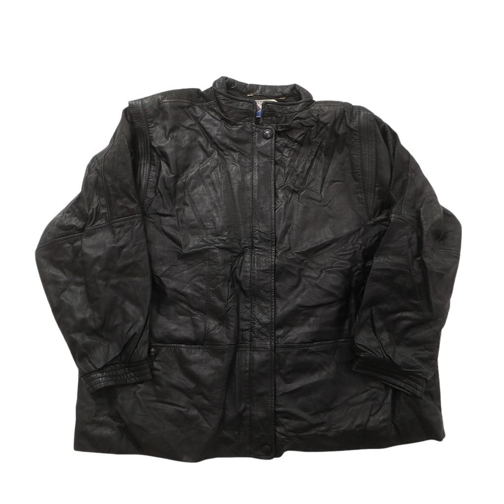 古着卸 レザー ジャケット MIX 2枚セット レディース 比翼 テーラード ブラック 古着 NC6014 WWW_RSTRENDYBIZ_COM