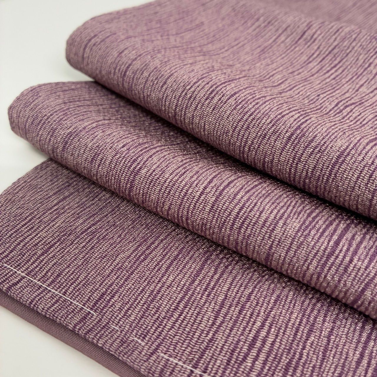 色無地 裄65 縮緬 細かな縞の染め 紋無し 正絹 着物 MK-1050 - メルカリ