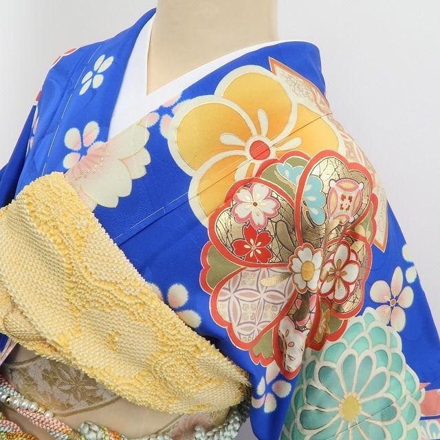 ❁tomihisa❁新品 京友禅 金駒刺繍 着物 正絹 仕付け糸付 成人式 胴