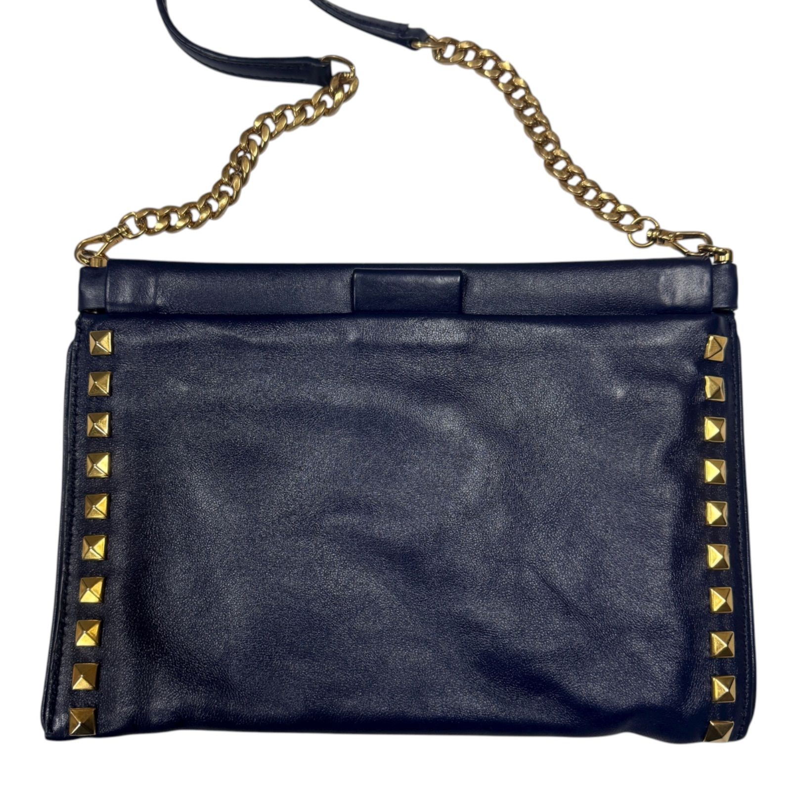 美品 miu miu ミュウミュウ 2way スタッズ チェーンショルダーバッグ 