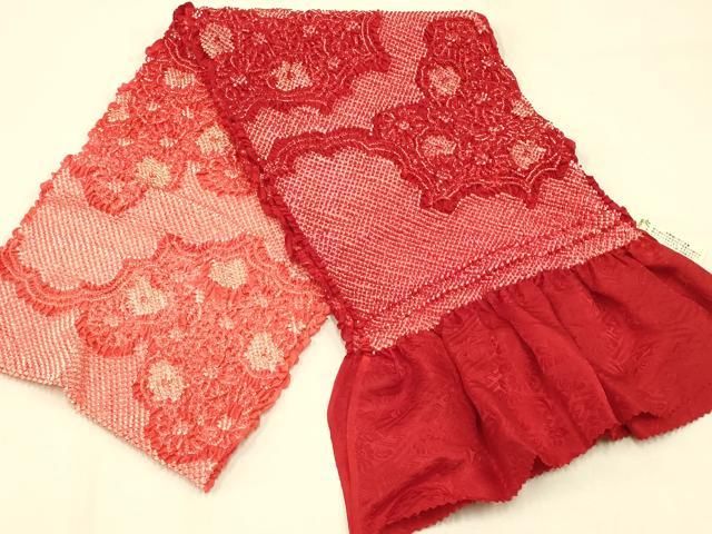 平和屋着物 和装小物 帯締め 帯揚げセット 振袖用 総絞り 暈し染め 金糸 撚り房 正絹 ay