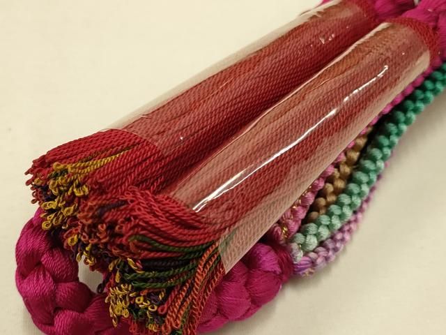  平和屋着物 和装小物 帯締め 帯揚げセット 振袖用 総絞り 暈し染め 金糸 撚り房 正絹 ay 帯締め 帯留め 帯飾り