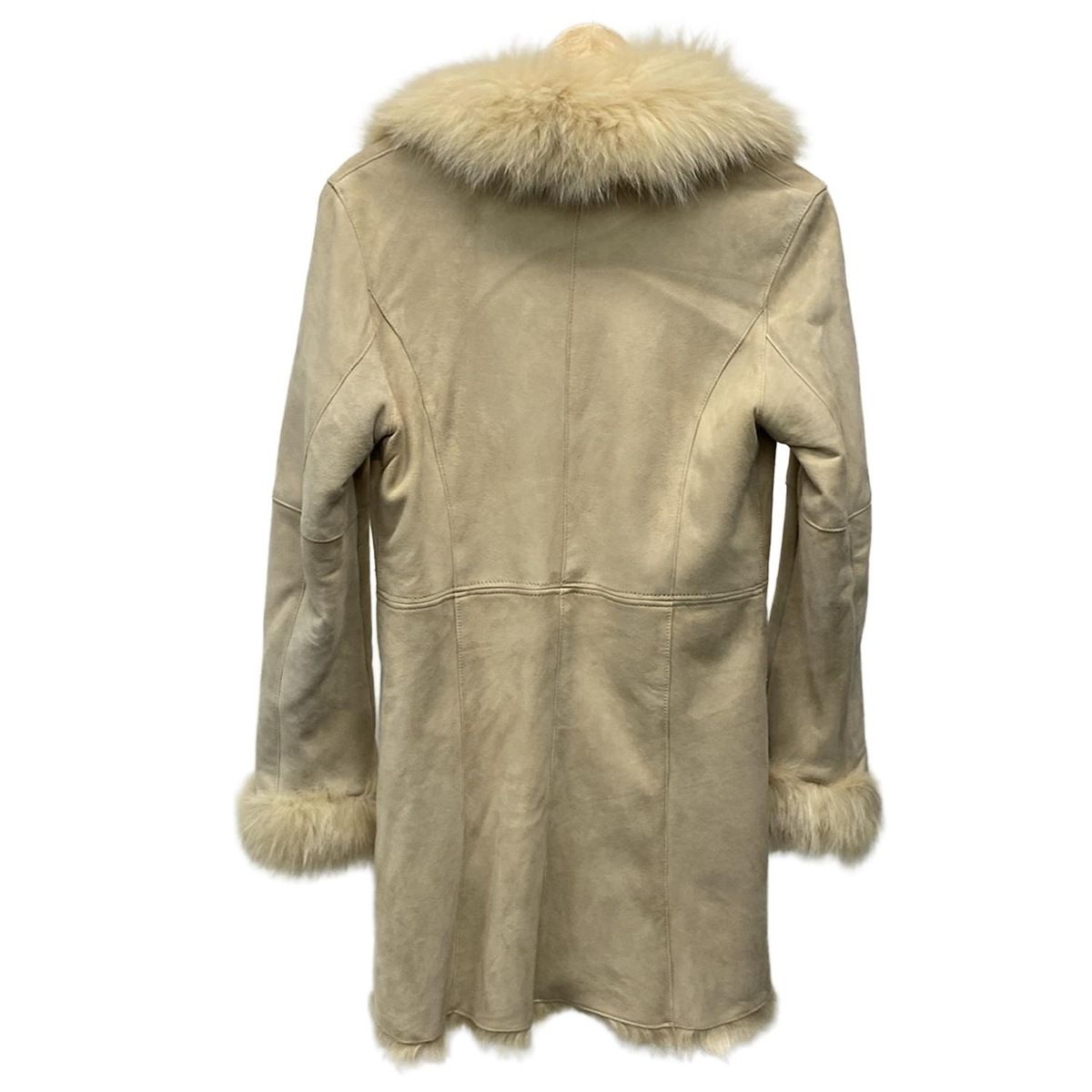 COURREGES クレージュ コート サイズ38 M レディース - ベージュ 長袖 ムートン フォックス 冬