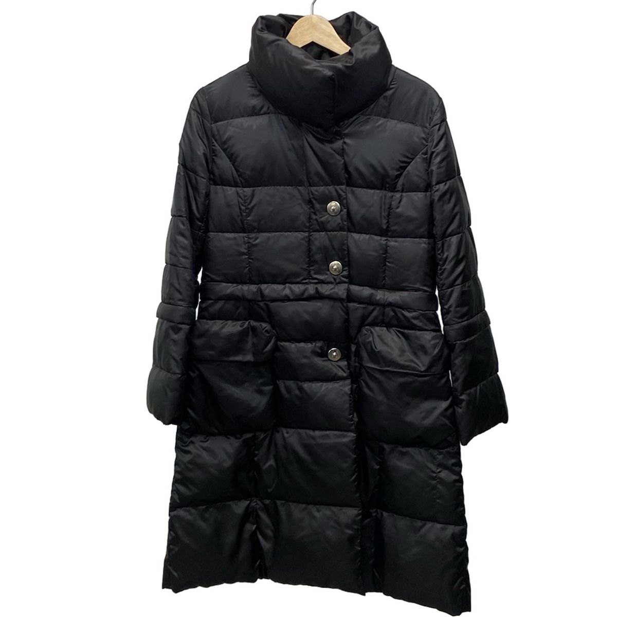 COURREGES クレージュ ダウンコート サイズ38 M レディース - 黒 長袖 裾着脱可 冬