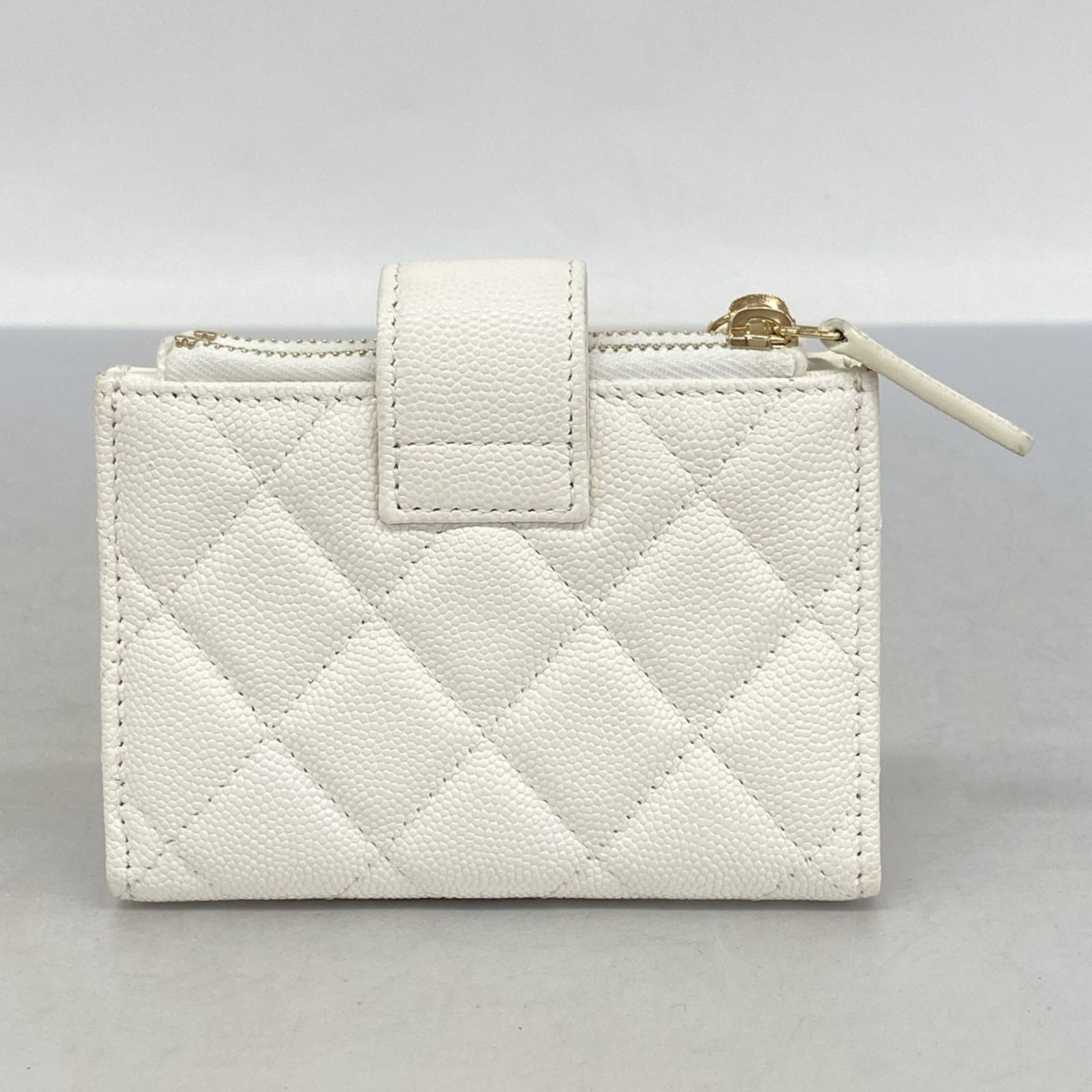  シャネル Chanel 財布 コインケース マトラッセ キャビアスキン ホワイト レディース コインケース 小銭入れ 小物