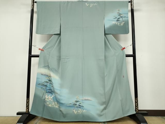平和屋着物●訪問着　友禅　作家物　草木文　暈し染め　正絹　逸品　CABA1625ut 平和屋着物○訪問着 友禅 作家物 草木文 暈し染め 正絹 逸品
