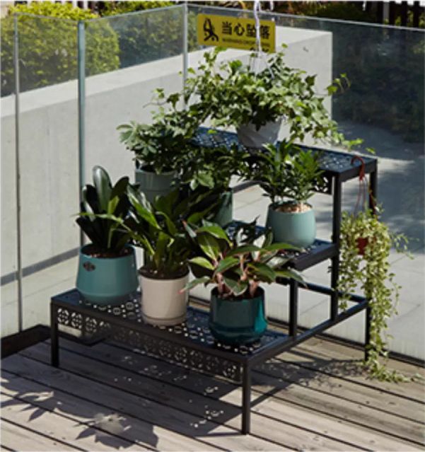 美品 アンティーク風 プランターラック 鉢ラック 折りたたみ ホワイト