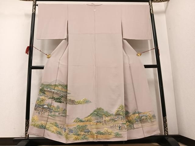 平和屋着物 豪華色留袖 手描き 人物風景樹林文 金彩 正絹 ph