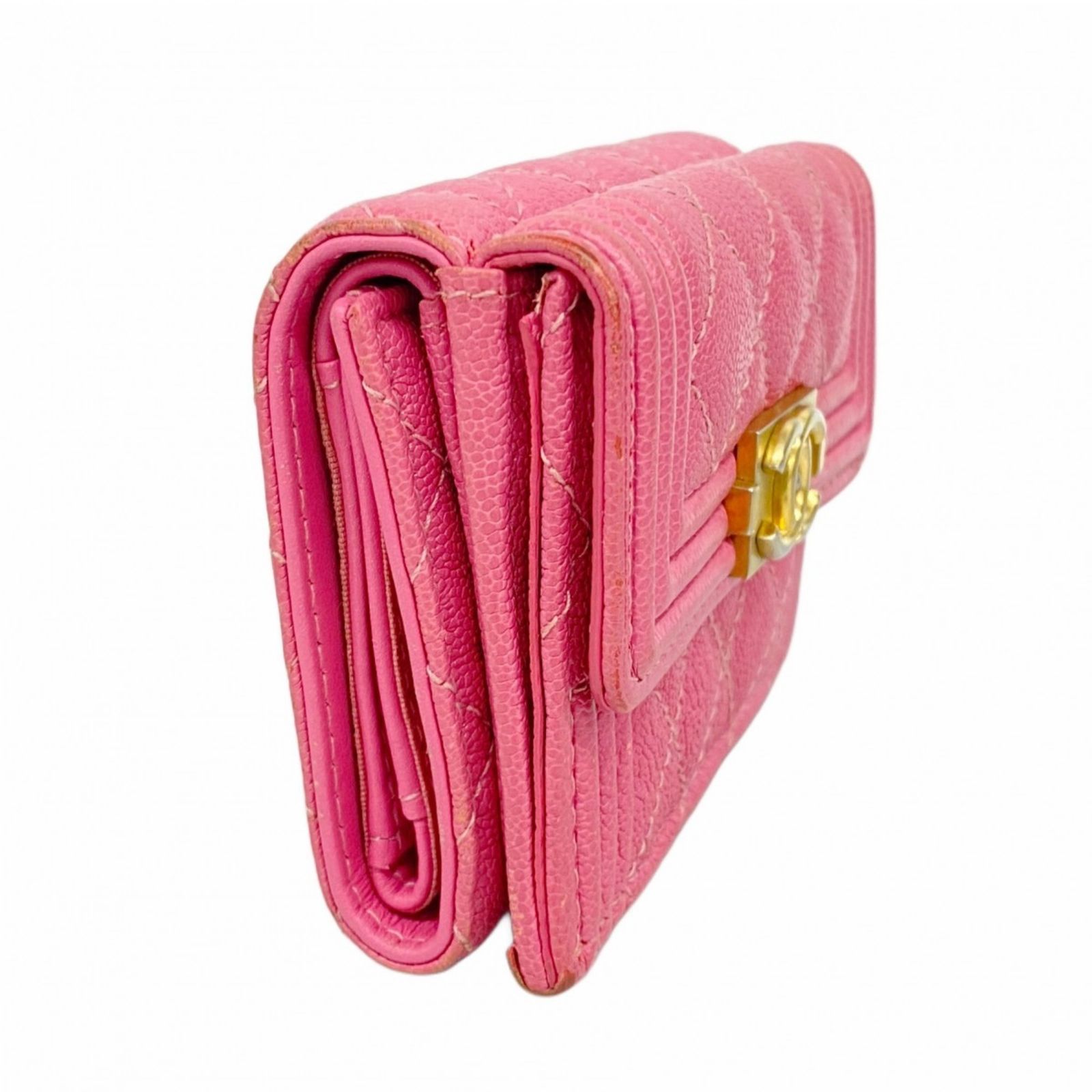 シャネル(Chanel) シャネル 三つ折り財布 ボーイシャネル キャビア