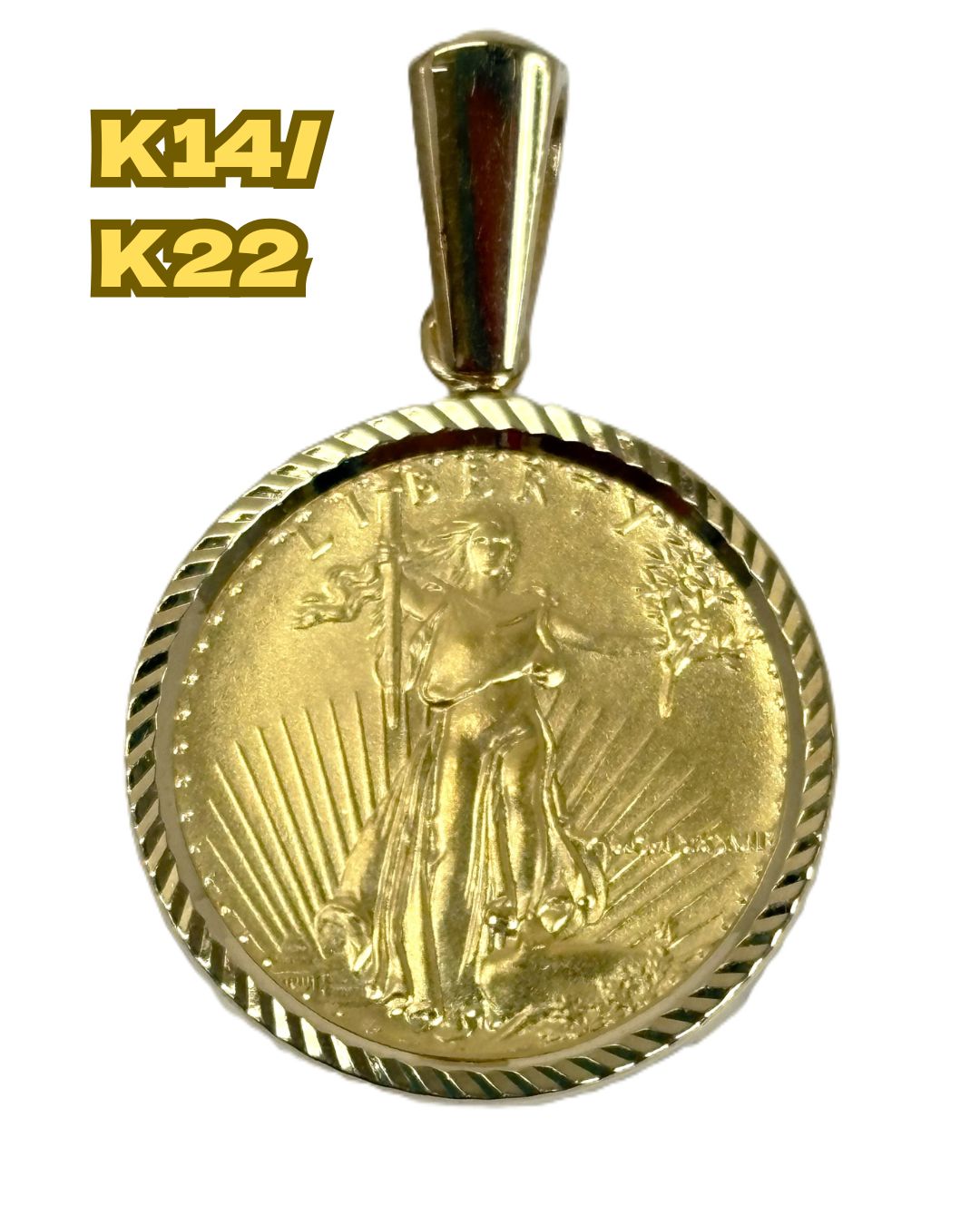 K 14枠 22 ペンダント 1987年 イグールコイン 1 10オンス 4 g