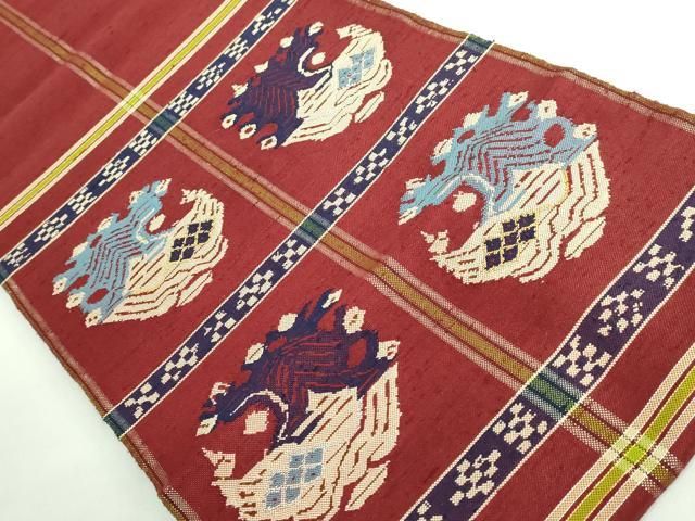 平和屋着物 最 龍村平蔵製 太鼓柄 本袋帯 甲比丹孔雀 金糸 kh 5