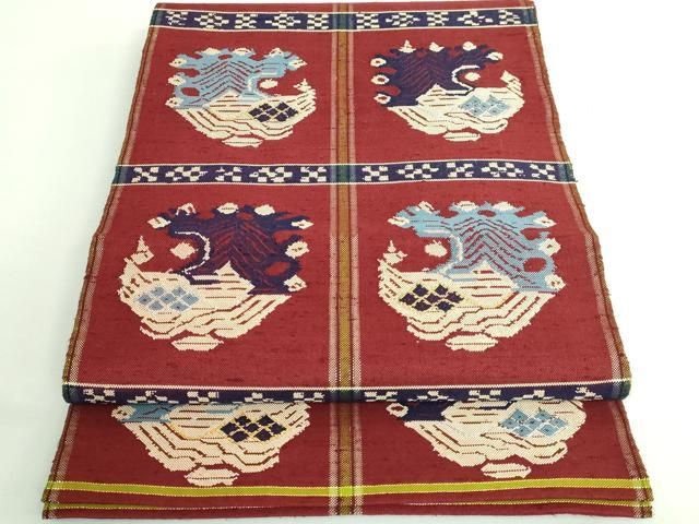 平和屋着物 最 龍村平蔵製 太鼓柄 本袋帯 甲比丹孔雀 金糸 kh 5