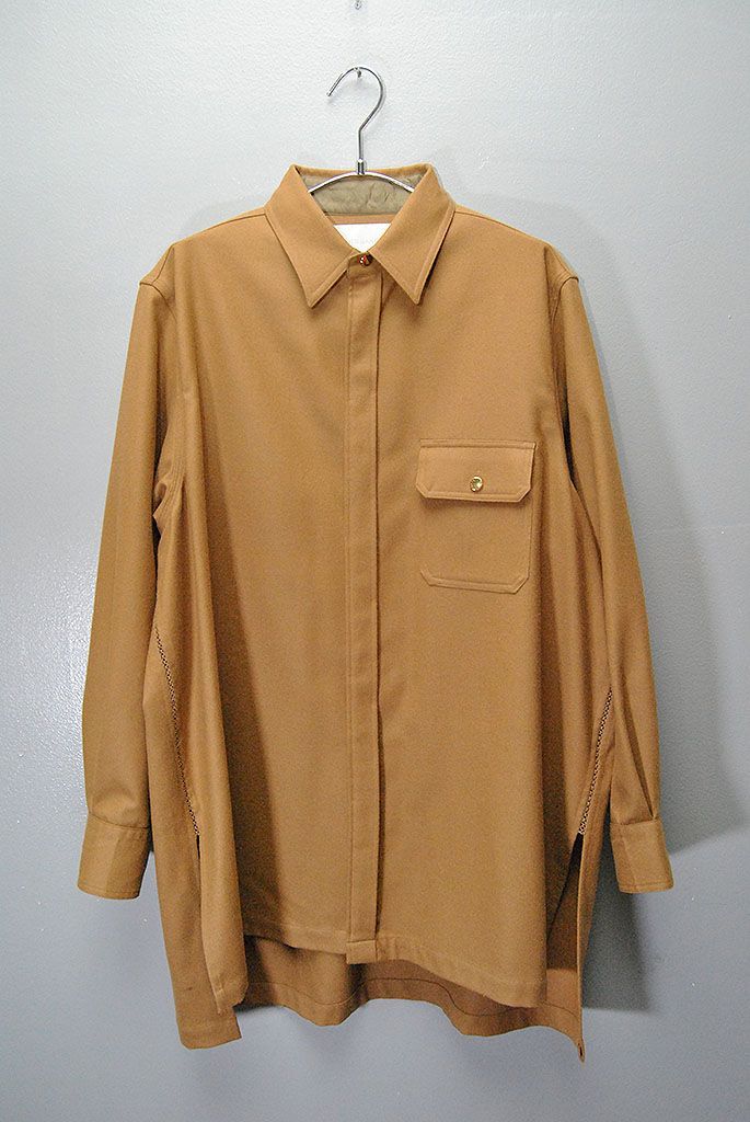 FUMITO GANRYU WOOL SHIRT フミトガンリュウ ウールシャツ ブラウン 1
