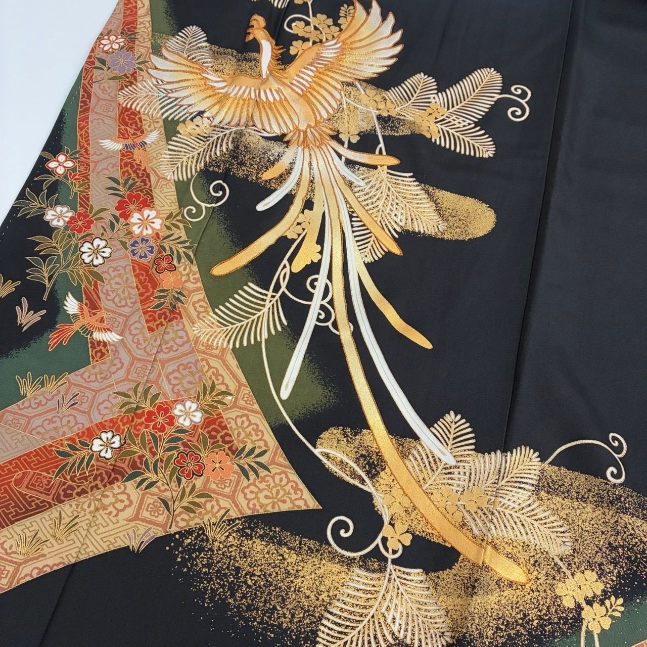 黒留袖 金駒刺繍 鳳凰 本金箔 裄67 豪華金彩 正絹 着物 MK-1051 - メルカリ
