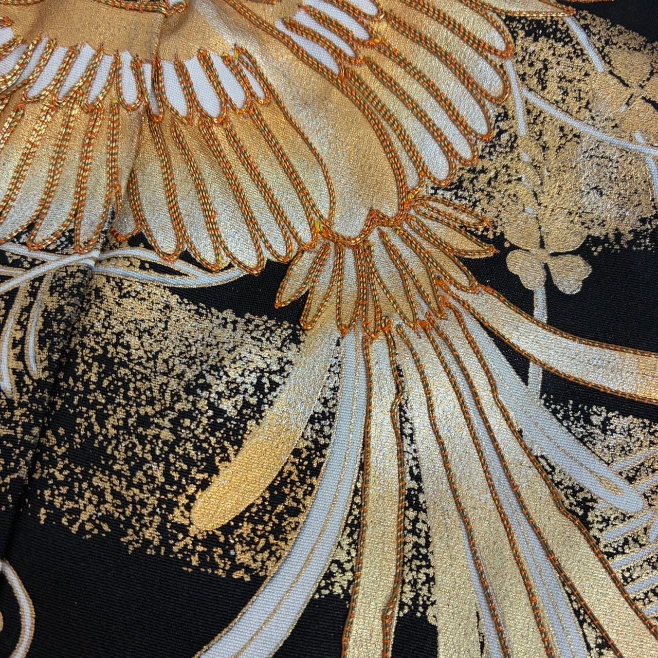 黒留袖 金駒刺繍 鳳凰 本金箔 裄67 豪華金彩 正絹 着物 MK-1051 - メルカリ