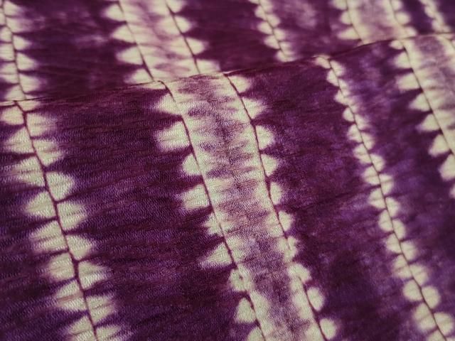  平和屋着物 上 岩手の匠 草紫堂 南部絞り 紫根染 道行コート 紬 間道 正絹 kh 5 羽織 着物 浴衣