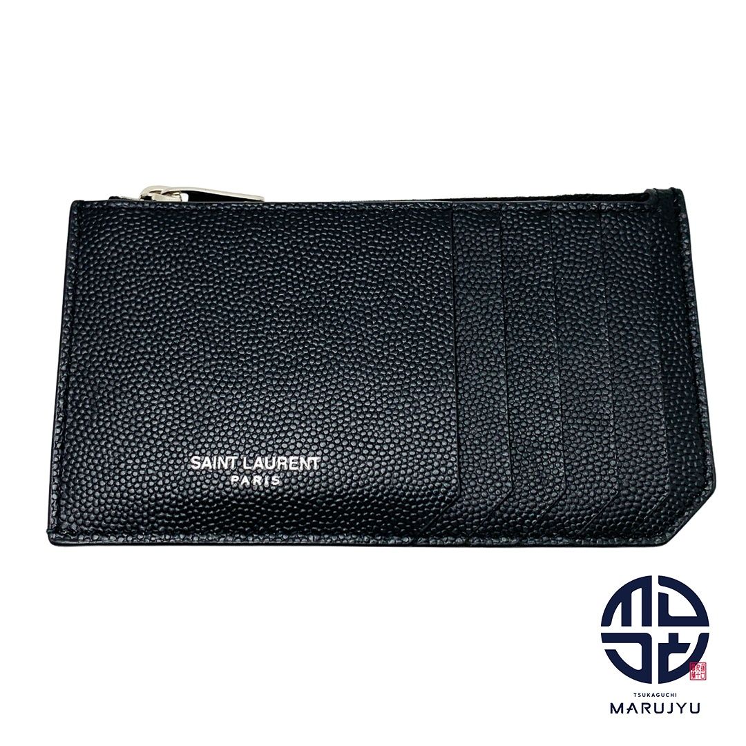 SAINT LAURENT サンローラン マネークリップ付き フラグメントケース 612071 黒 ブラック サイフ 財布 小銭入れ コインケース カードケース 小物 ブランド メンズ