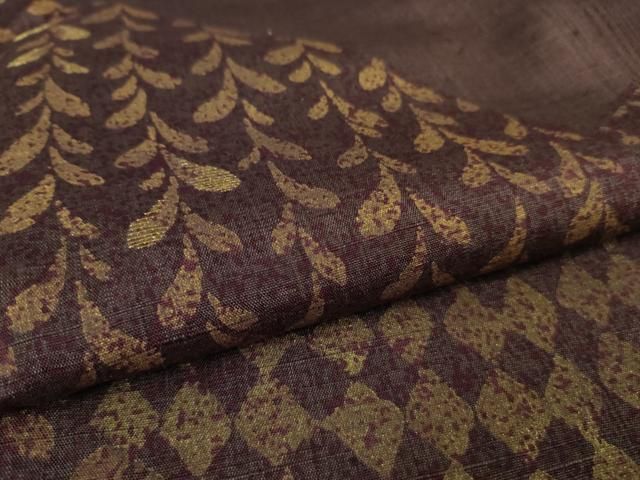 平和屋着物■極上 ファッションデザイナー稲葉賀恵 染織の名門 しょうざん  生紬 訪問着 枝垂れ柳 菱文 紫鳶色地　金彩　逸品　DZAB0876kh5 平和屋着物□極上 ファッションデザイナー稲葉賀恵 染織の名門