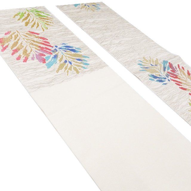  特選 袋帯 リサイクル 正絹 フォーマル 三通 たつむら 龍村美術織物 水衣若松錦 箔糸 生成色 多色 金銀 きもの北條 A 1295-19 袋帯 帯