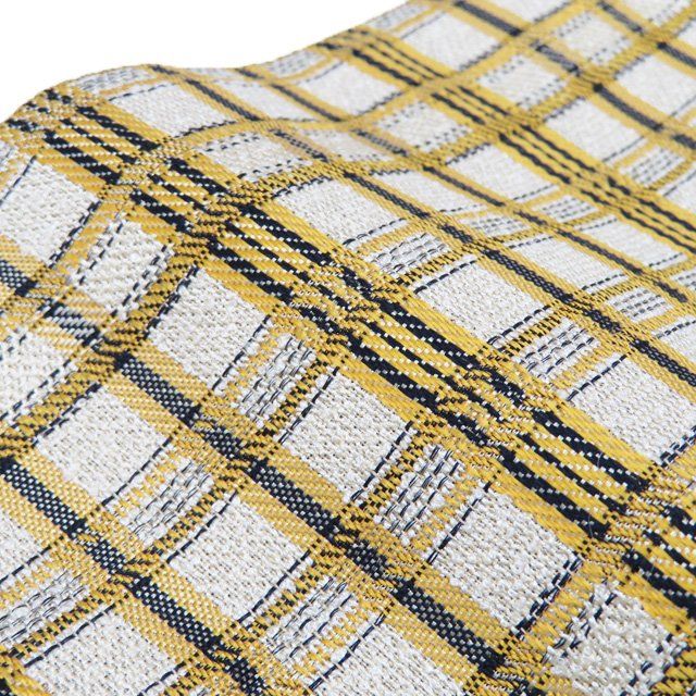  袋帯 リサイクル 正絹 カジュアル 仕立て上がり 全通 間道 格子模様 淡黄蘗色 黄色 黒色 きもの北條 A 1295-5 袋帯 帯