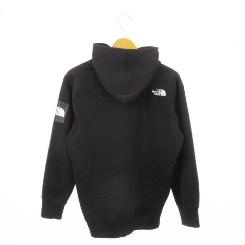 ザノースフェイス THE NORTH FACE スクエアロゴフーディ プルパーカー スウェット 長袖 裏起毛 切替 リブ ロゴ S 黒 ブラック NT61835 MN17 GY01