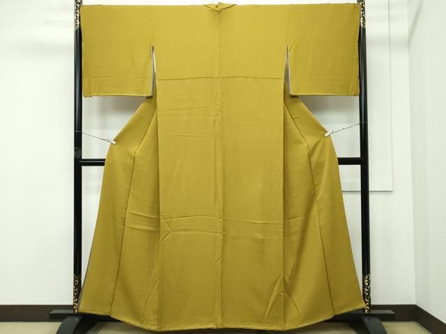 平和屋着物 上 皇室デザイナー 中村乃武夫 色無地 鶯茶色 s 5