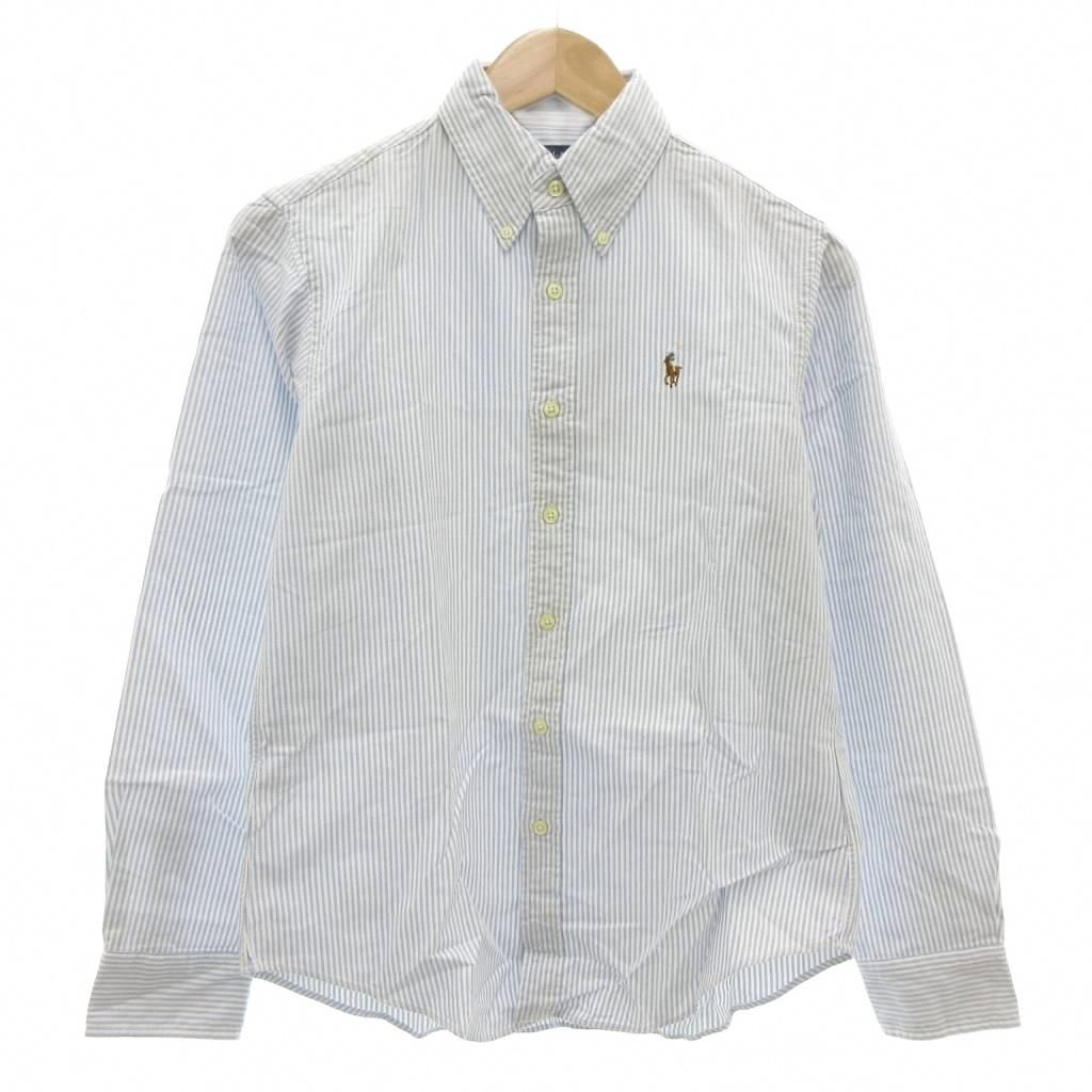 ラルフローレン RALPH LAUREN ボタンダウンシャツ BD オックスフォード 6 ポニー刺繍 ストライプ 長袖 水色 ライトブルー AE GY17
