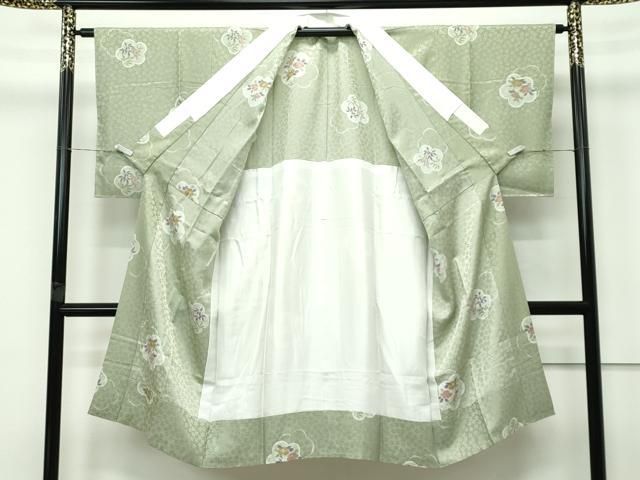 平和屋着物 上質な長襦袢 無双仕立て 華の舞 南天 椿 柳茶色地 反端付き s 5