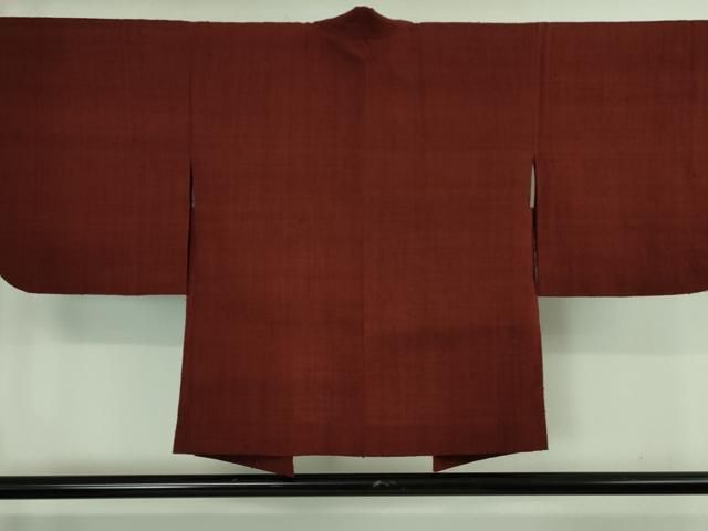 平和屋着物 上 浦野理一 経節紬 羽織 色無地 葡萄色 羽織紐付き kh 5