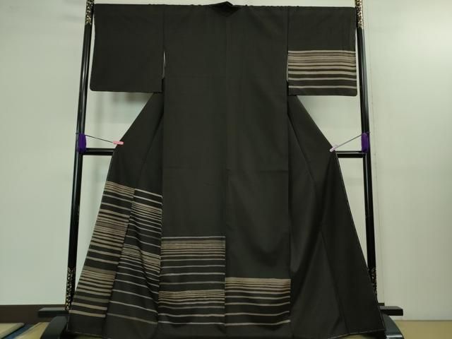 平和屋着物 上 本場大島紬 訪問着 7マルキ 横縞 kh 5