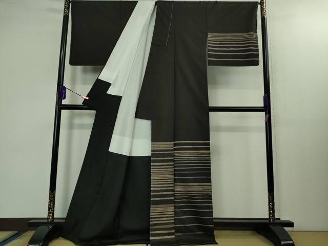 平和屋着物 上 本場大島紬 訪問着 7マルキ 横縞 kh 5