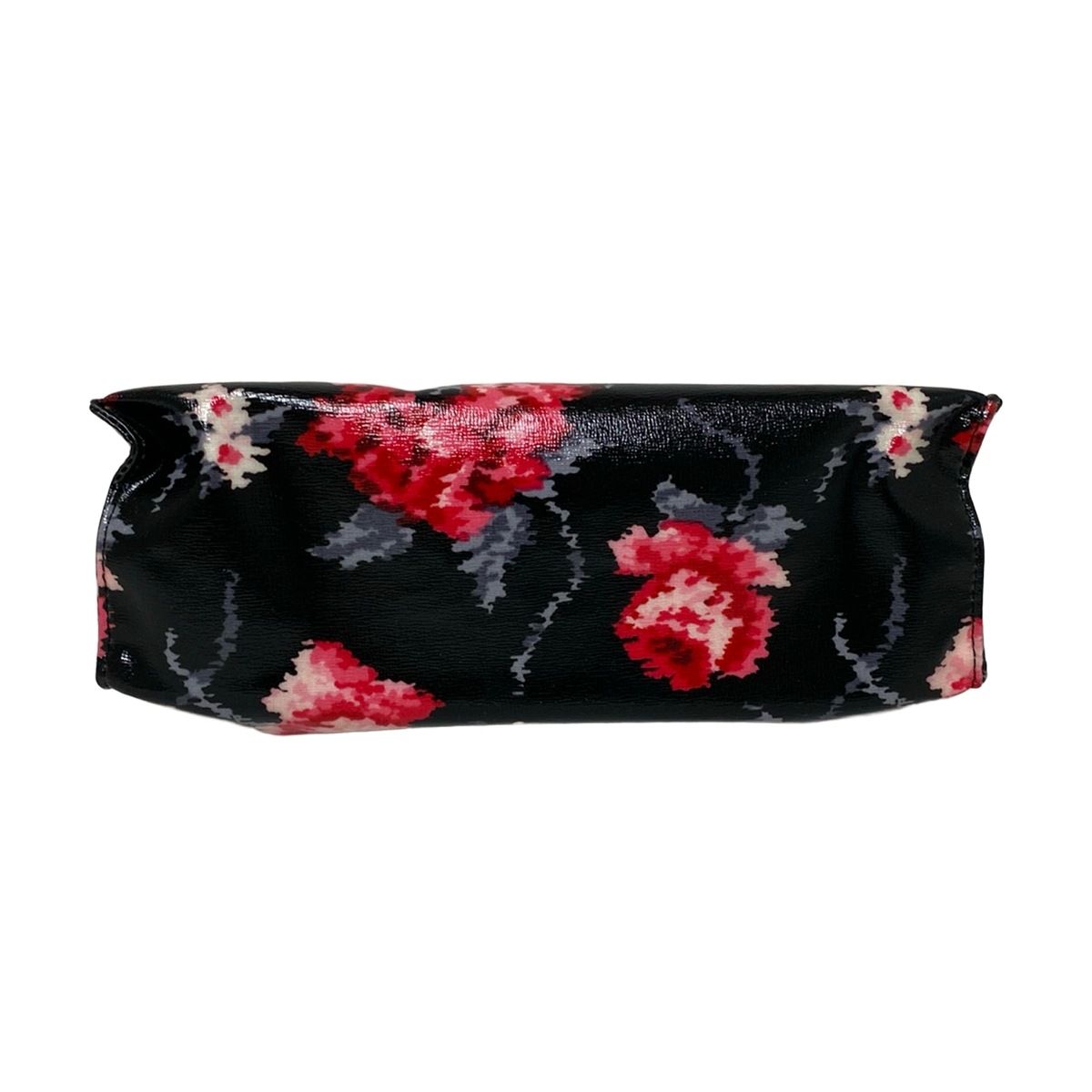  FEILER フェイラー ポーチ - 黒×ピンク×マルチ 花柄 ファスナーポケットあり ポーチ バッグ