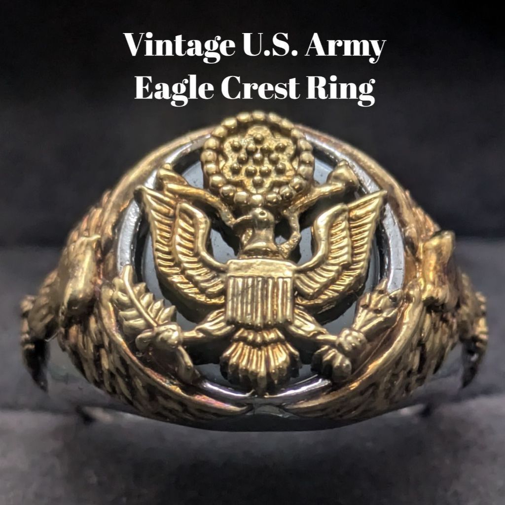 U.S.ARMY 米軍 イーグル 紋章 リング Carroll 刻印 This We’ll Defend 24号 12.9g