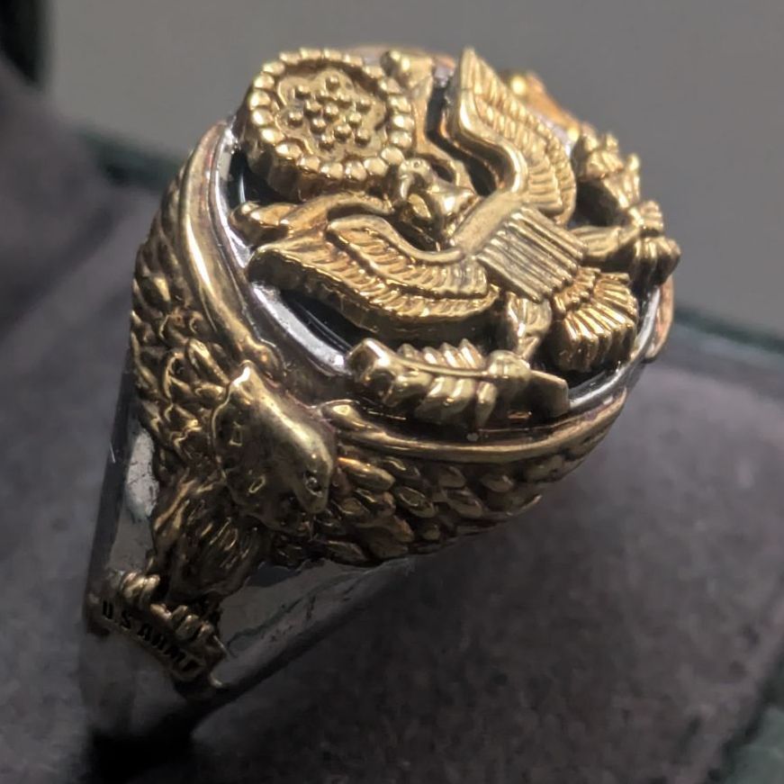  U S ARMY 米軍 イーグル 紋章 リング Carroll 刻印 This We’ll Defend 24号 12 9 g リング 指輪 アクセサリー