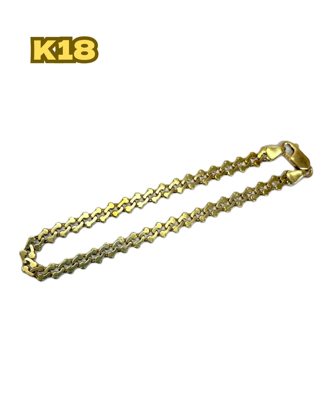 k 18 ブレスレット ボーン 18.5 cm 8.0 g