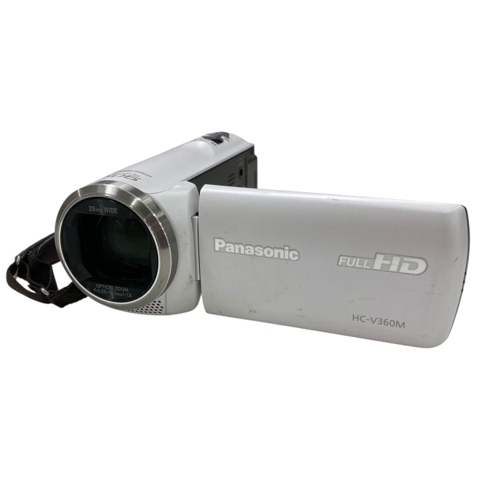 186000 現状品 Panasonic パナソニック ビデオカメラ HC-V360M ホワイト バッテリー付き