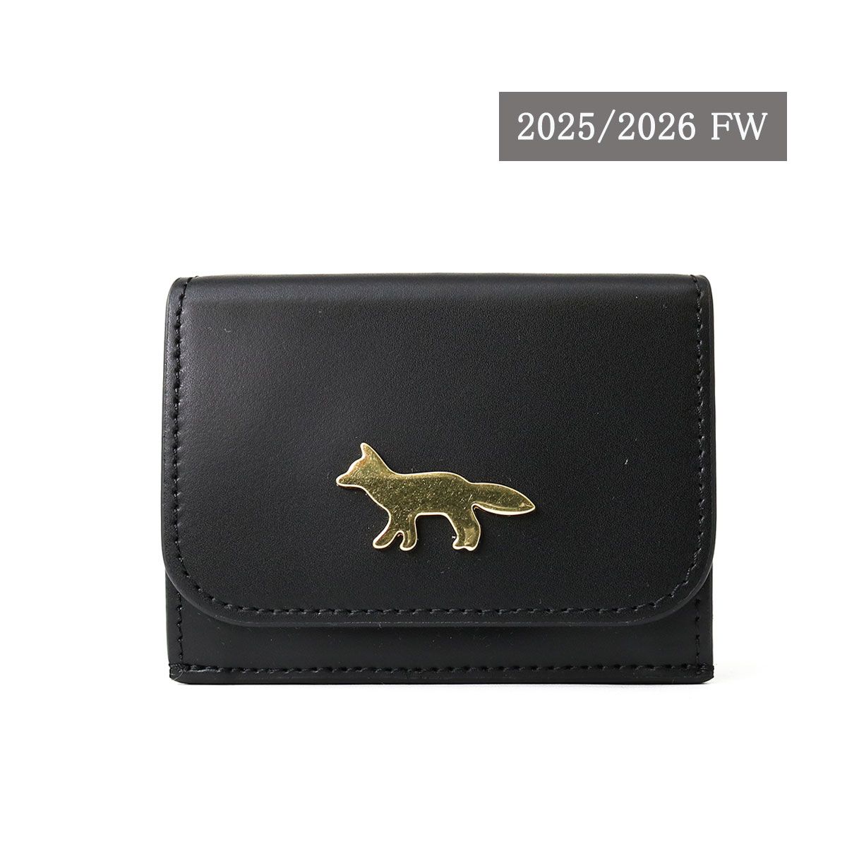 MAISON KITSUNE メゾン キツネ 三つ折り財布 フォックスロゴ レザー ウォレット ミニ財布 コンパクト EDIE COMPACT WALLET 小銭入れ付き 保存袋付き ブランド