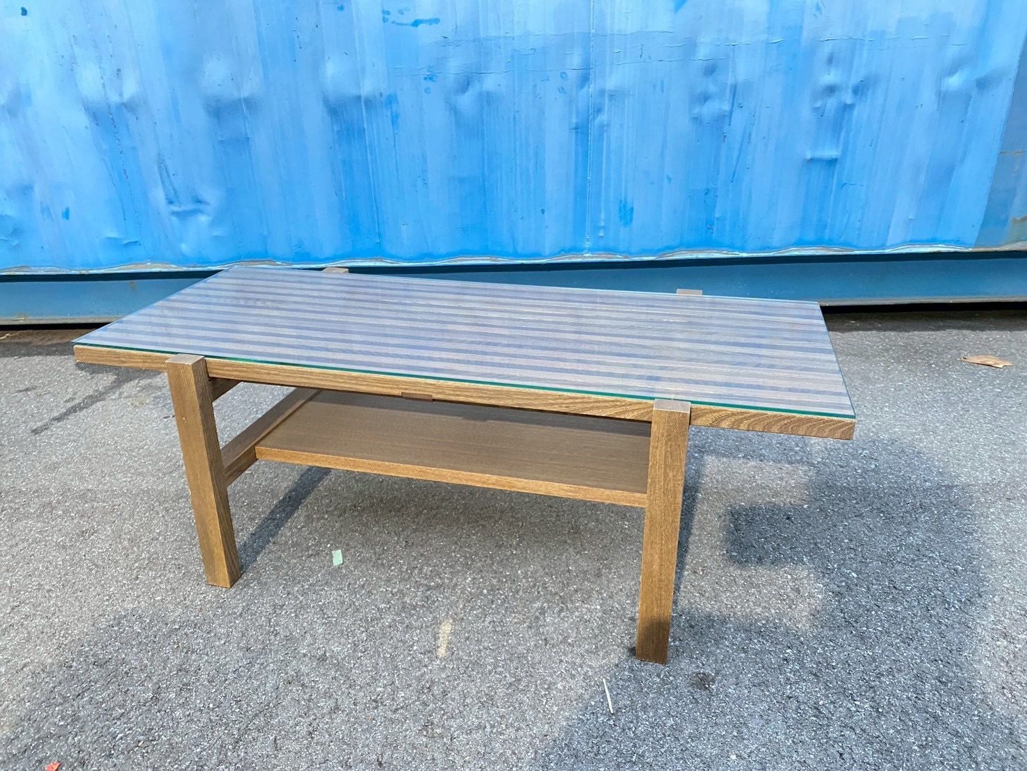 【希少廃盤】unico ウニコ　LIJN レイン　ガラス　ローテーブル　レア 希少 unico LIJN ウニコ レイン センターテーブル ガラステーブル