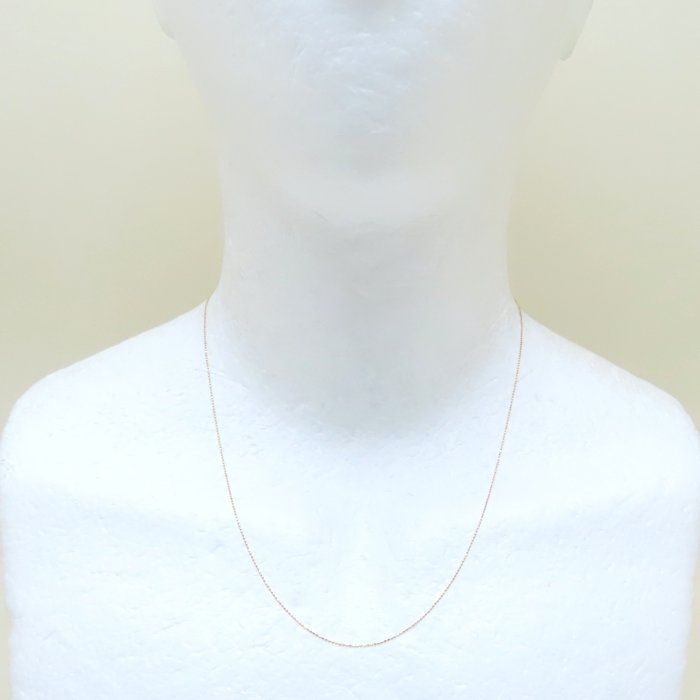 ボールチェーン ネックレス 45.5 cm 0.9グラム K 18 YG イエローゴールド レディース 76325 FJ