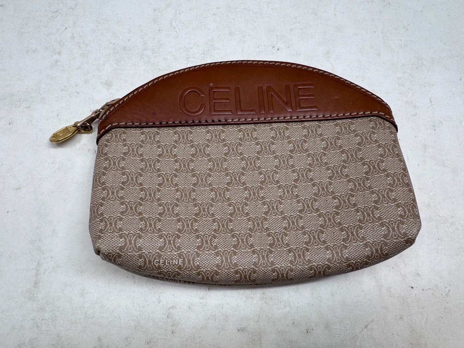 CELINE マカダム柄 ポーチ クラッチバッグ セリーヌ PVC レザー セリーヌ レディース め