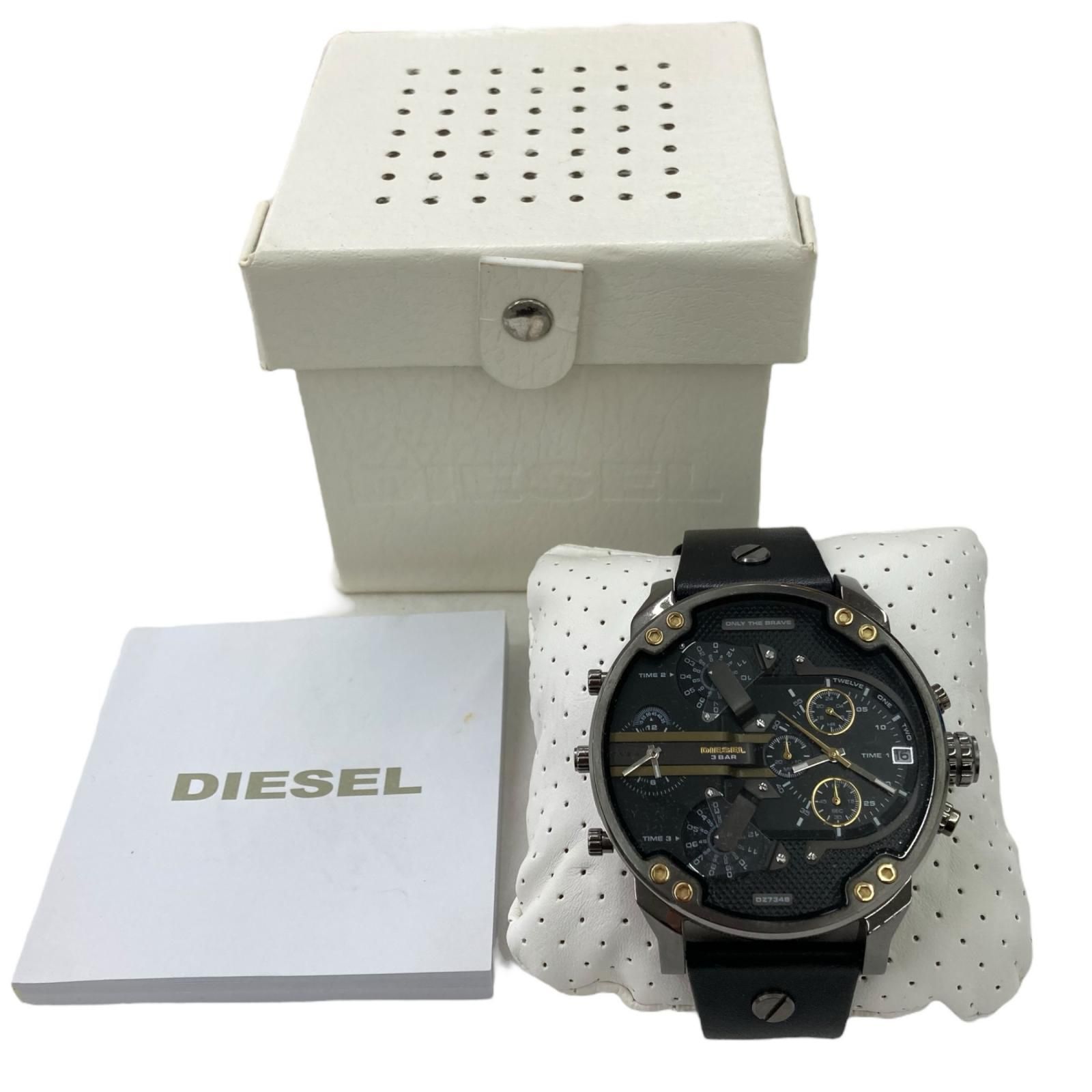 186000 電池切れ DIESEL ディーゼル メンズ腕時計 DZ7348 ブラック