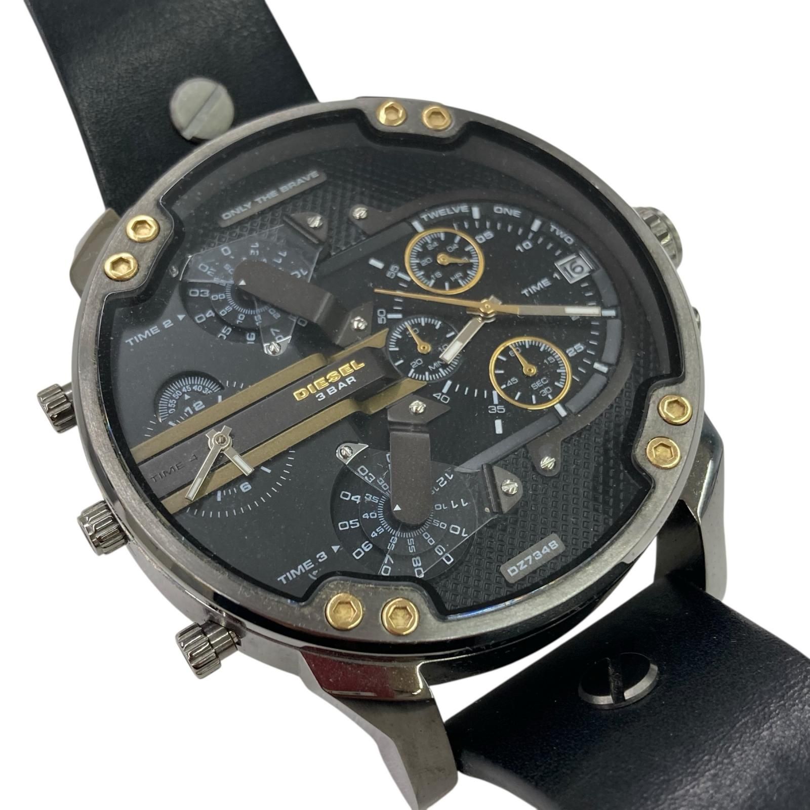 186000 電池切れ DIESEL ディーゼル メンズ腕時計 DZ7348 ブラック