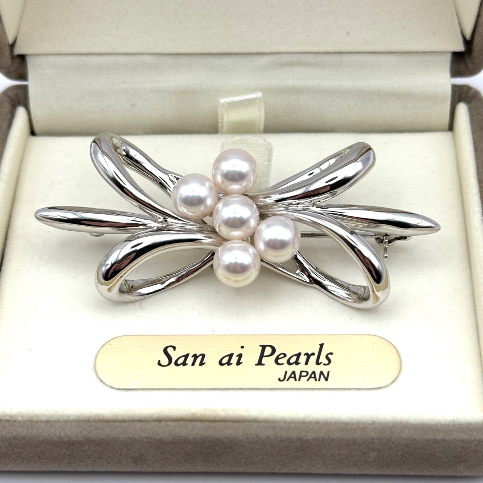 San ai Pearls 三愛真珠 ブローチ パール SILVER シルバー 約7 mm