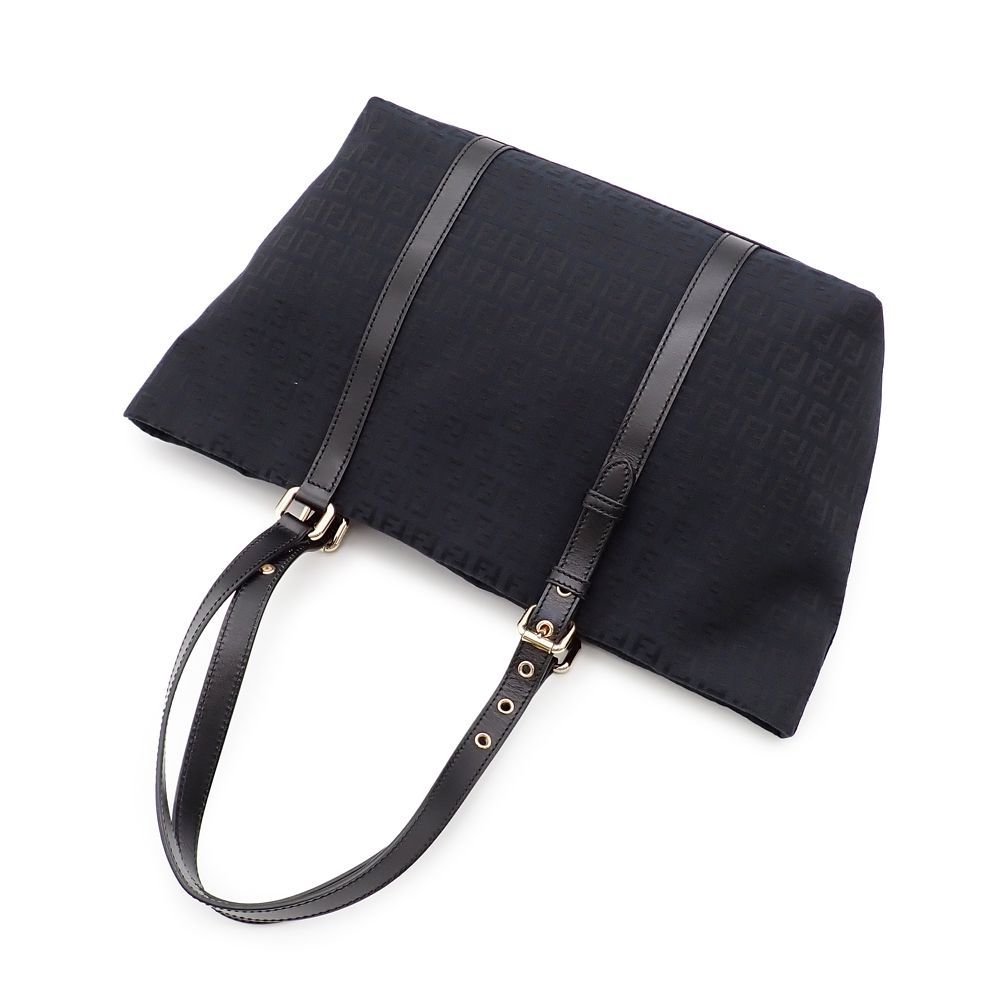 フェンディ トートバッグ ショルダーバッグ ズッキーノ キャンバス ブラック ゴールド金具 8BH215