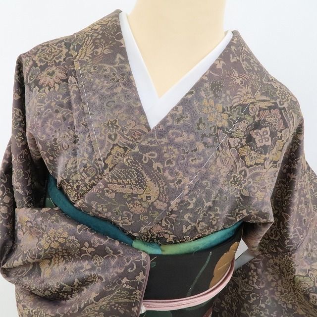 ❁tomihisa❁新品 さが美謹製 前田仁仙 落款 更紗 着物 正絹 仕付け糸