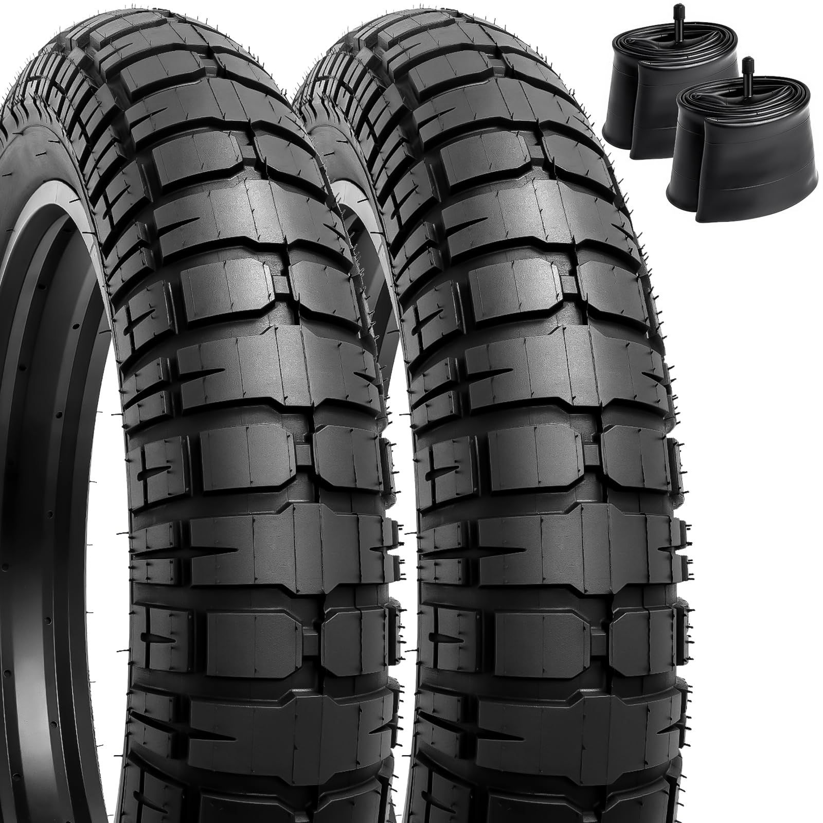 YunSCM 2本セット20 4 0 タイヤ20 x 98 406 自転車タイヤ 20 5 チューブ 肉厚 米式バルブ32 mm適用 20インチ ファットバイク マウンテンバイクY 907