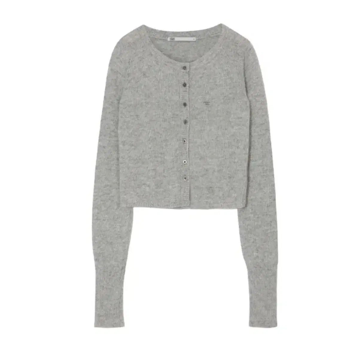 ボヘミアンソウル ヘアリー ラウンドネック ニット カーディガン グレー