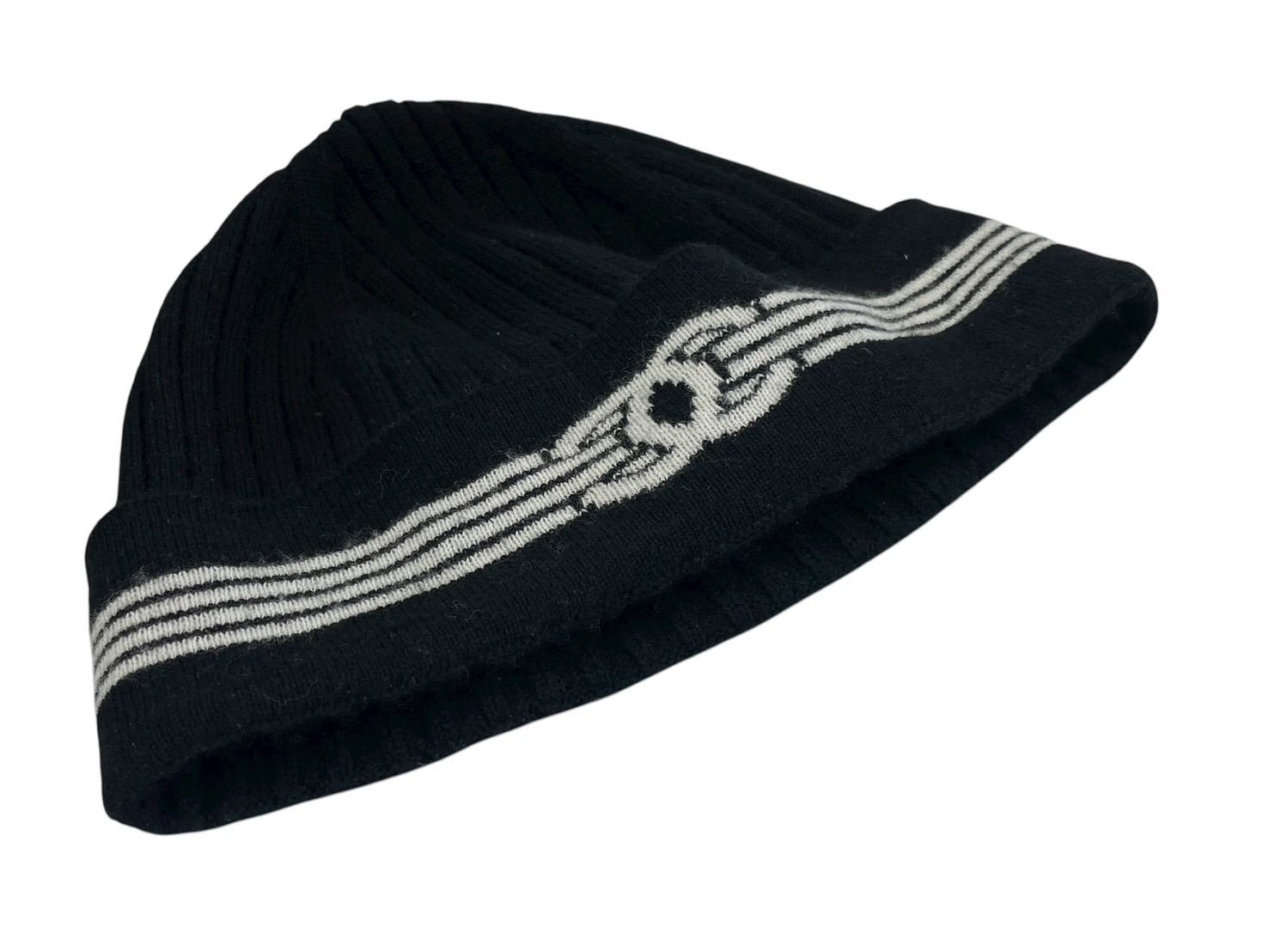 極美品 CHANEL シャネル ココマーク ニットキャップ ビーニー ニット帽