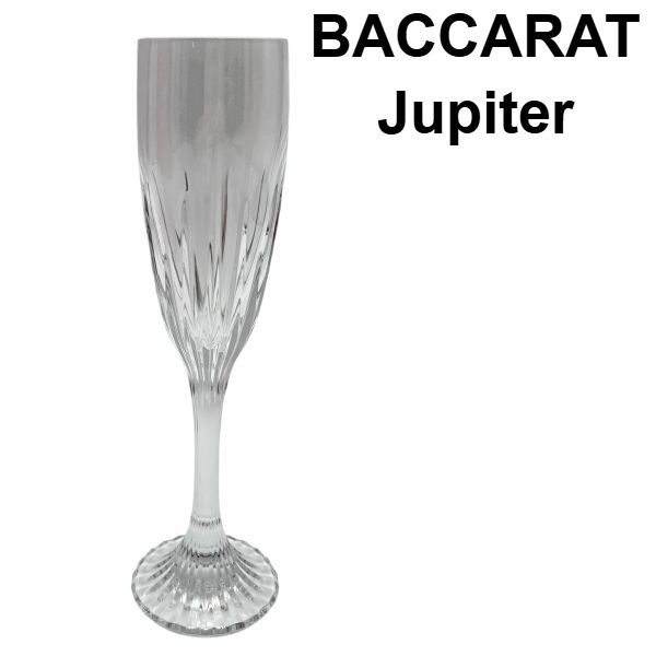 バカラ BACCARAT シャンパングラス フルート ジュピターJupiter ベベルカット リブカット クリスタルガラス ユニセックス S5X220